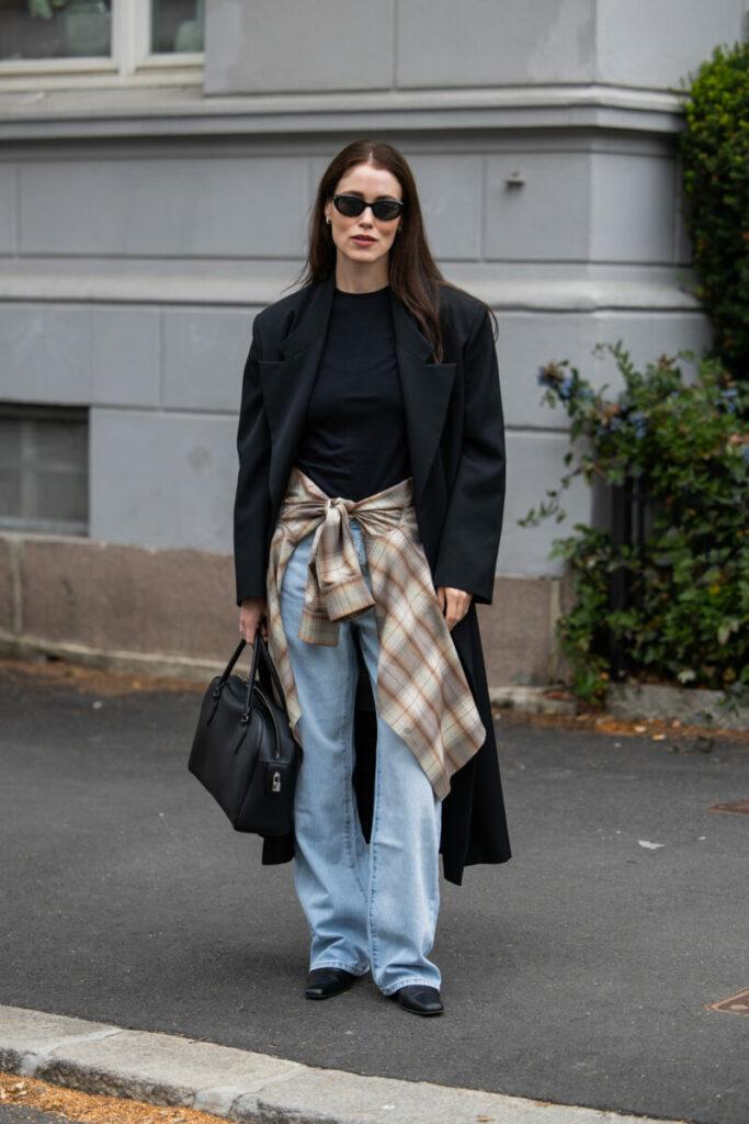 módní džíny na podzim a zimu, džíny s širokými nohavicemi